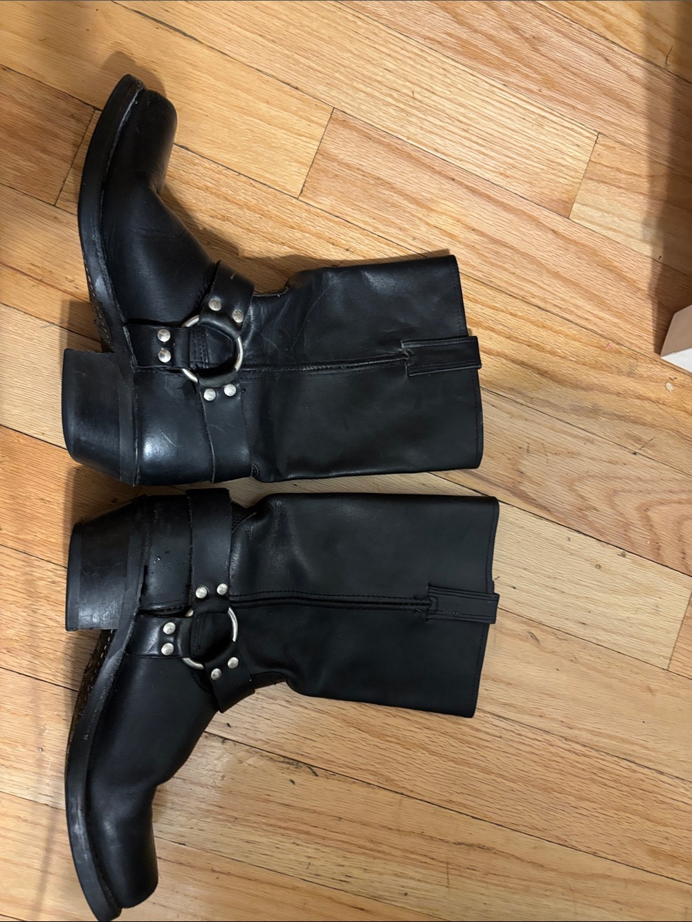 Frye Black Leather Harness Boots - Picture 2 of 6